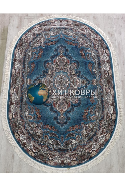 Иранский ковер Abrishim 36319 Голубой овал